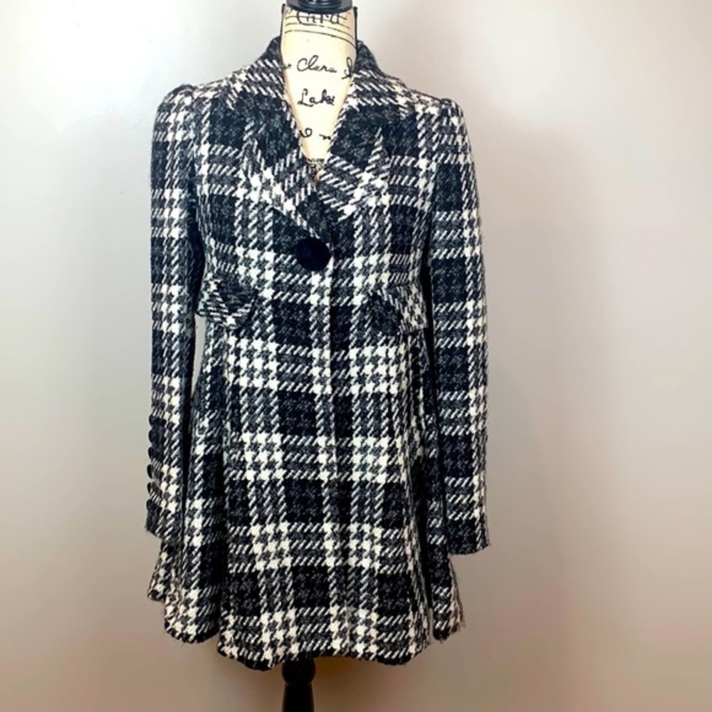 Laundry by Design Wool Blend Houndstooth Swing Coat